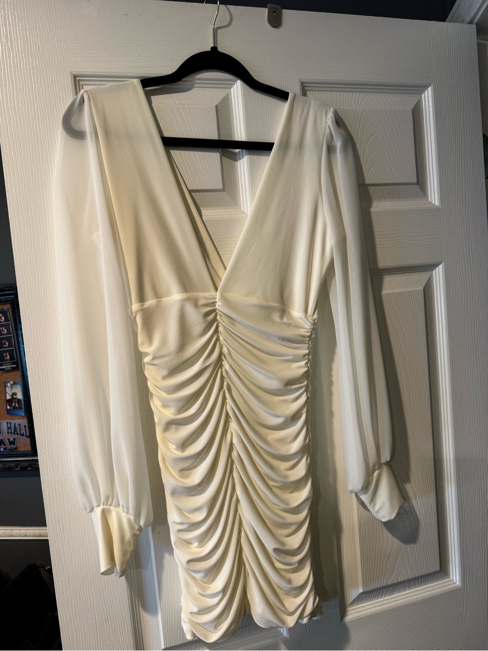 White Long Sleeve Bodycon Dress